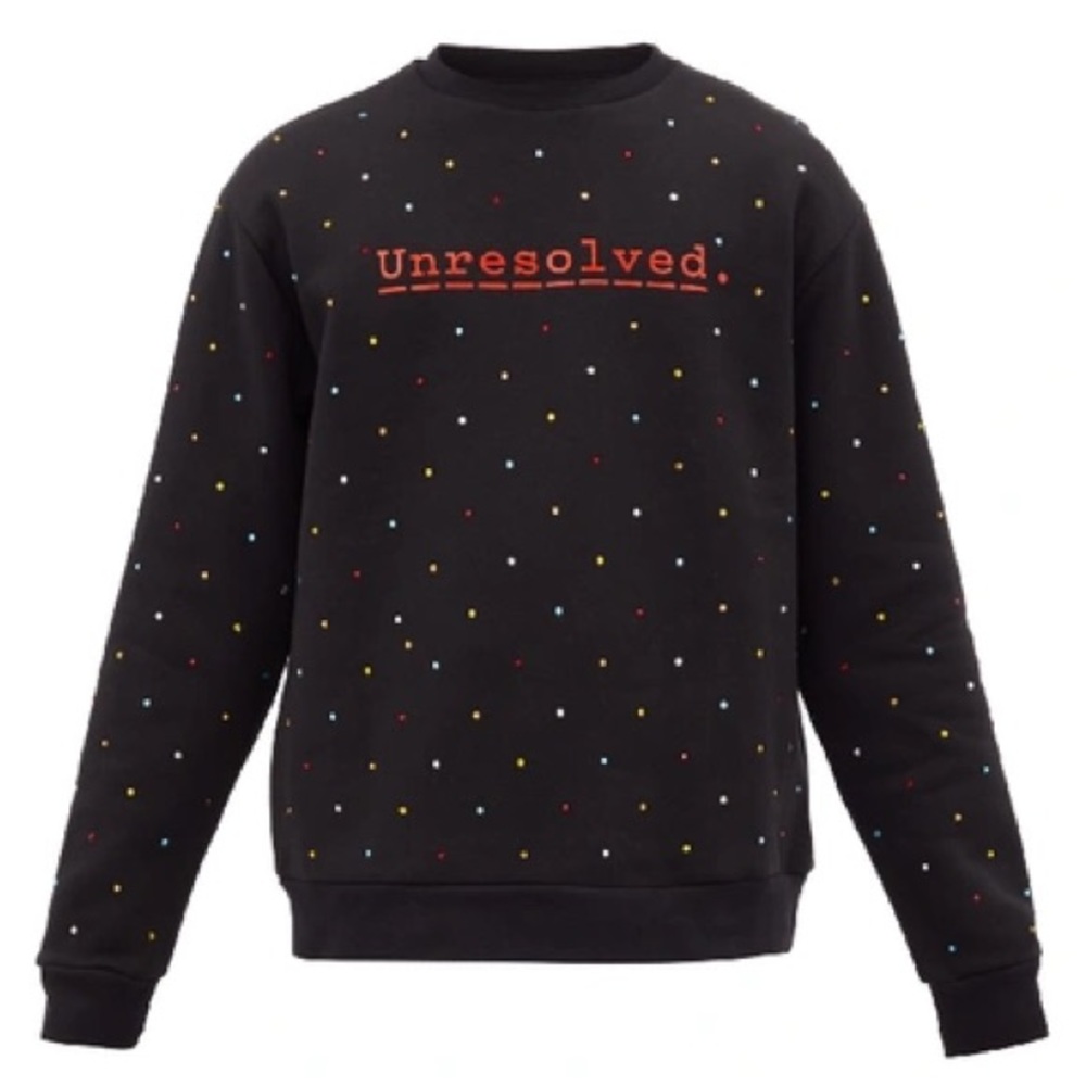 Unresolved crystal embellished sweatshirt by Paco Rabanne x Peter Saville
